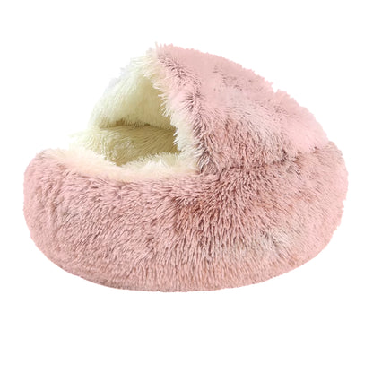 Pet Dog Cat Bed round Plush Cat Self Warming Bed House Soft Long Plush Bed for Small Dog Cat Nest Pet Sleeping Cave Cushion